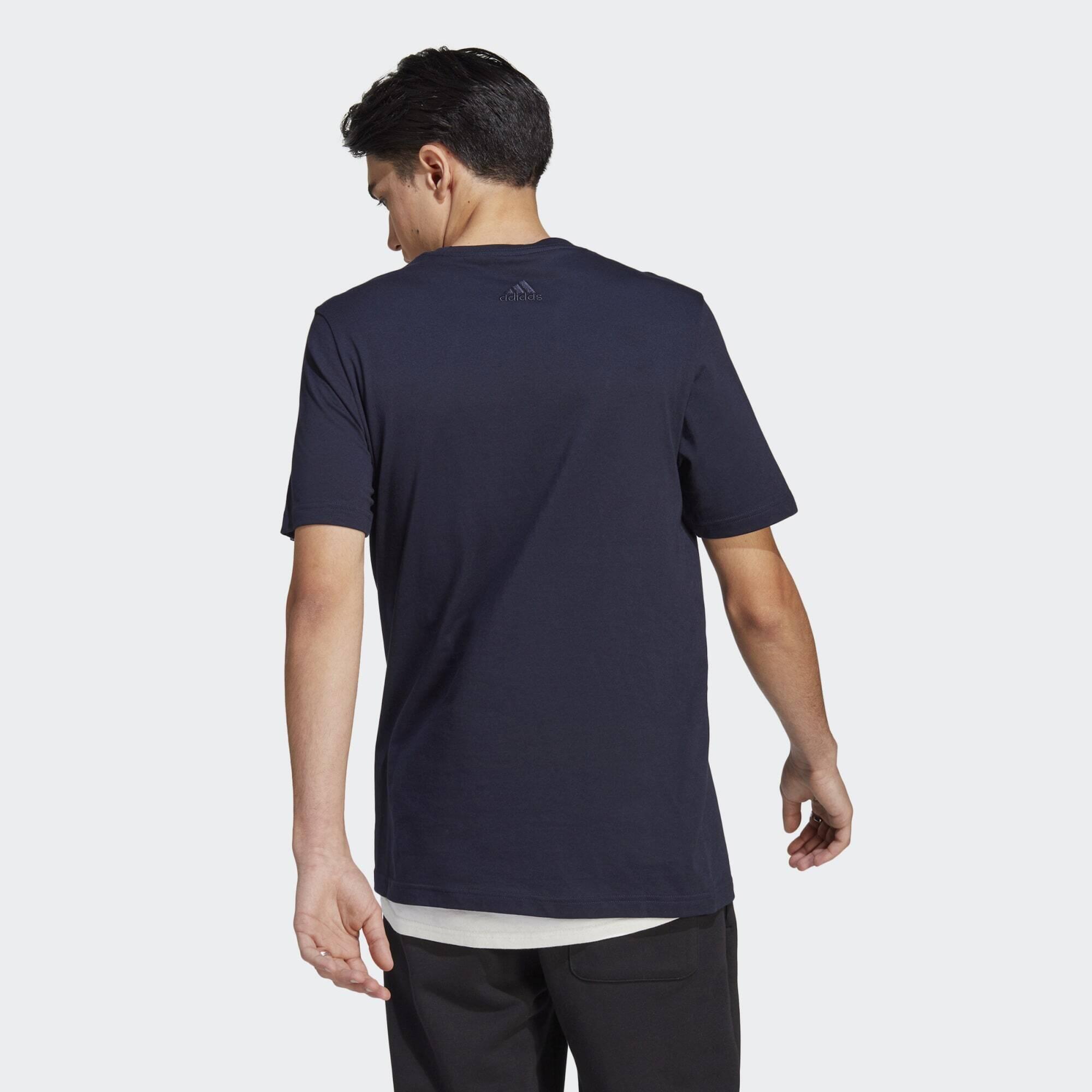 T-shirt avec logo brodé linéaire en jersey Essentials 3/5