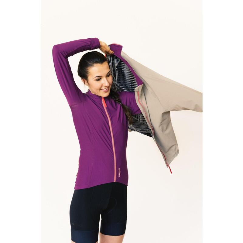 Maillot De Cyclisme Femme Manches Longues Hiver Violet