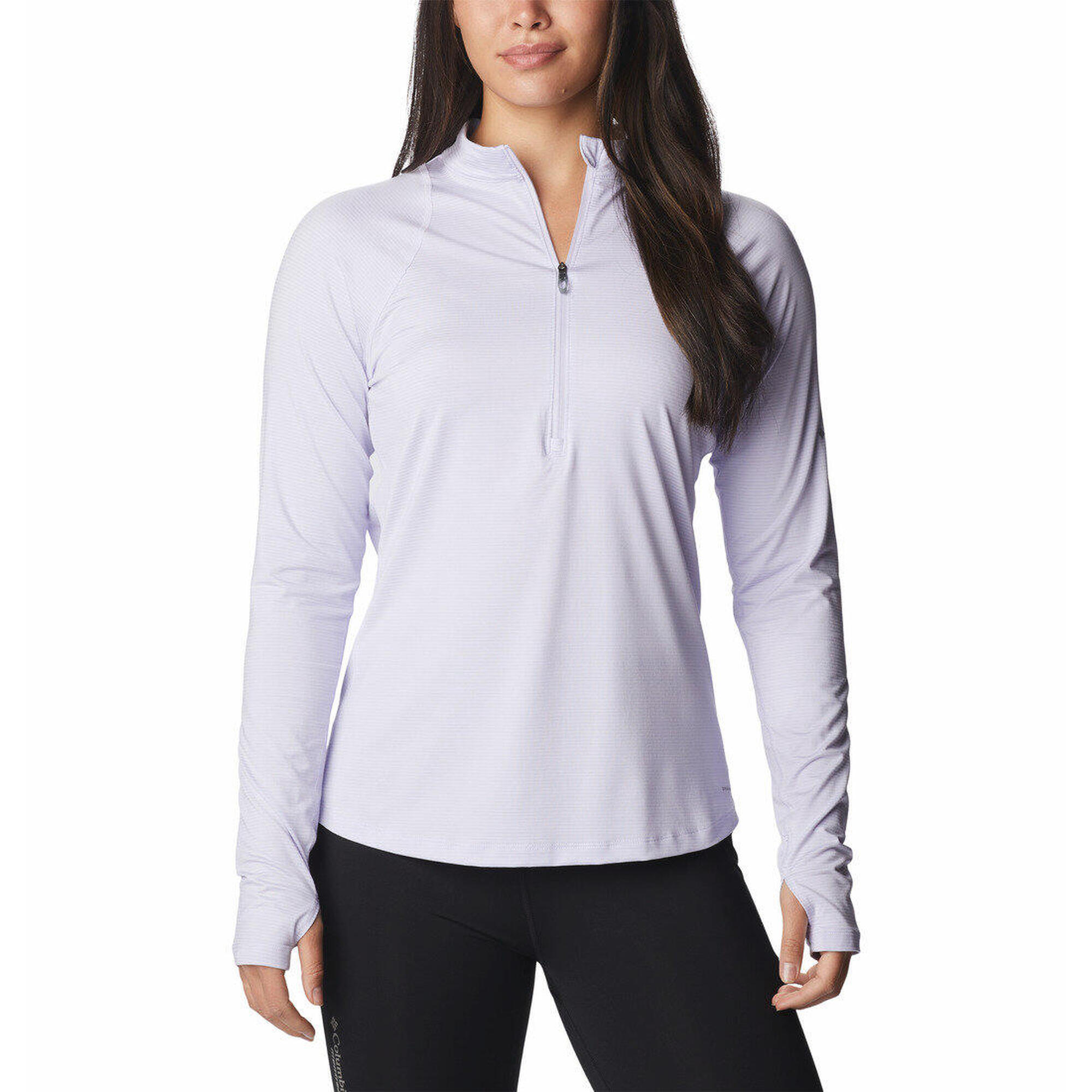 COLUMBIA Langarm Sport T-Shirt W Endless Trail 1/2 Zip Mesh Long Sleeve Damen - lila