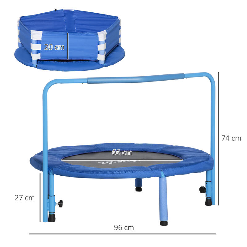 Trampolim Infantil ZONEKIZ Ø96x74cm Azul