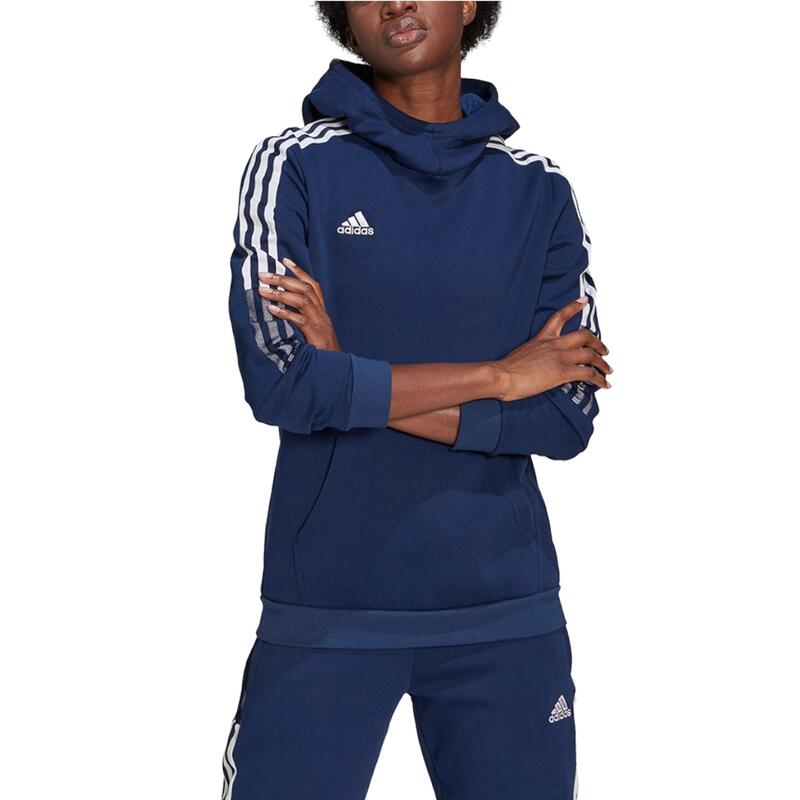 Női kapucnis pulóver, adidas Tiro 21 Sweat Hoodie, sötétkék