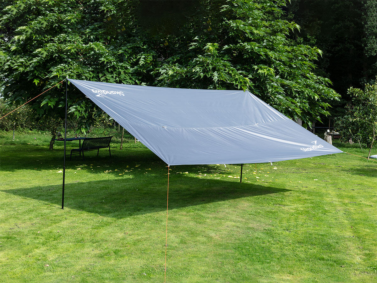 Voile d'ombrage XL et 2 mâts téléscopiques - 5 x 3 m - protection UV UPF 50+ 4/7