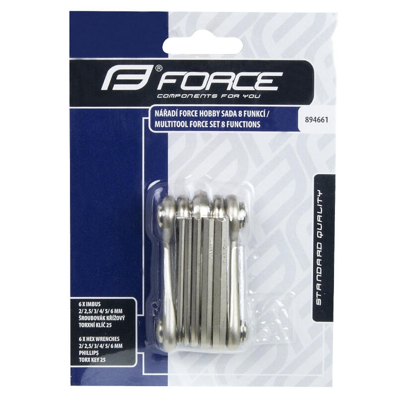 Zestaw kluczy rowerowych Force Hobby 8 funkcji multitool