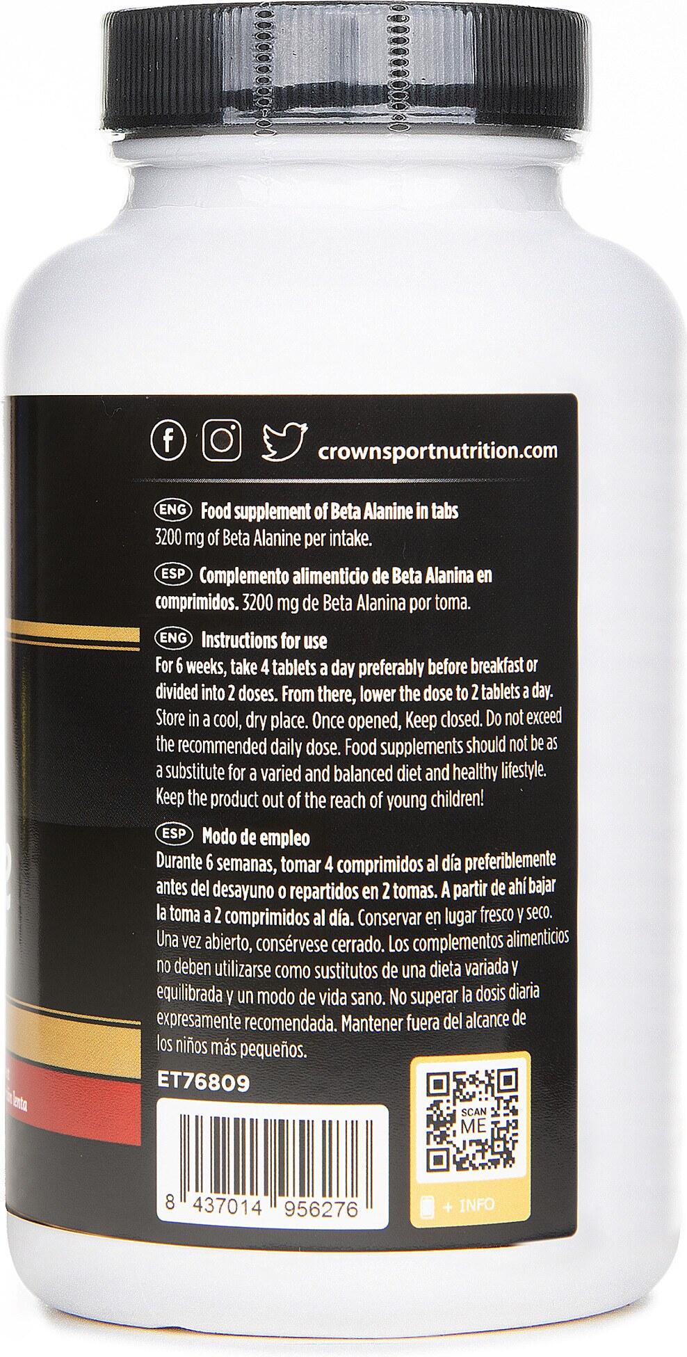 Bote de aminoácidos no esenciales ‘Beta Alanine Slow Absortion‘ 120 Cápsulas 4/5