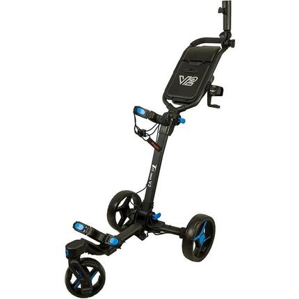 AXGLO TRI-360 V2, CHARIOT DE GOLF MANUEL, ROUE PIVOTANTE, NOIR/BLEU