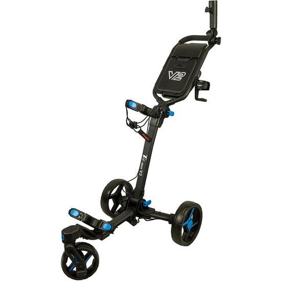AXGLO TRI-360 V2 CARRELLO DA GOLF MANUALE RUOTA GIREVOLE NERO/BLU