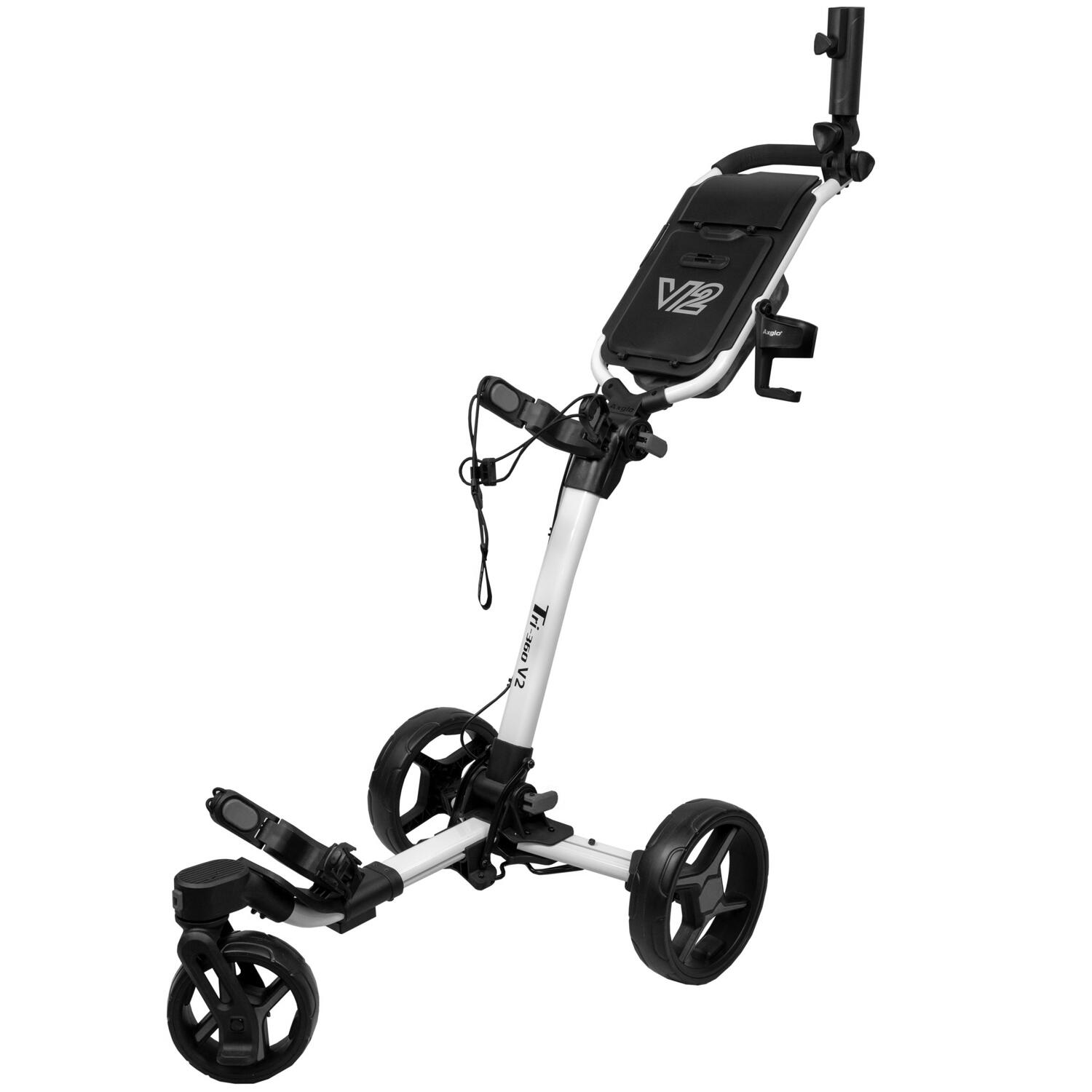 Axglo - Axglo Tri-360 V2, Chariot De Golf Manuel, Roulettes Pivotantes, Blanc/gris - Chariot De Golf - Blanc|noir - Taille Unique - Decathlon