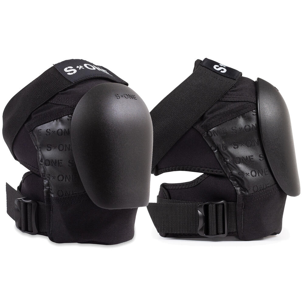 S1 HELMETS S1 PRO KNEE PADS – GEN 4 – FOR SKATE, SKATEBOARD, ROLLER DERBY - BLACK/BLACK