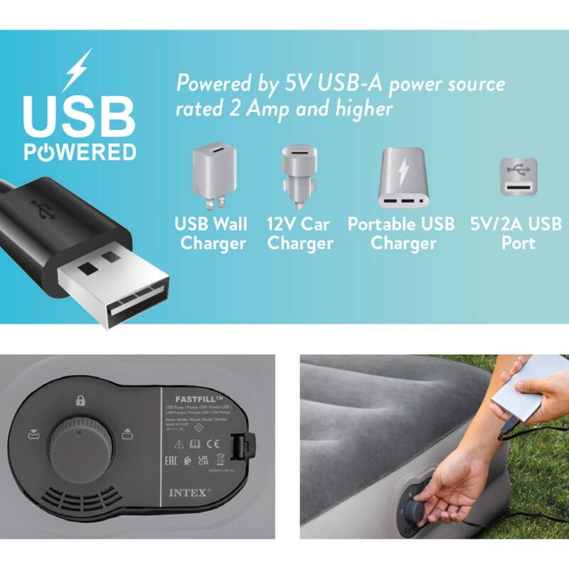 Matelas gonflable Raised Comfort USB Intex 2 places