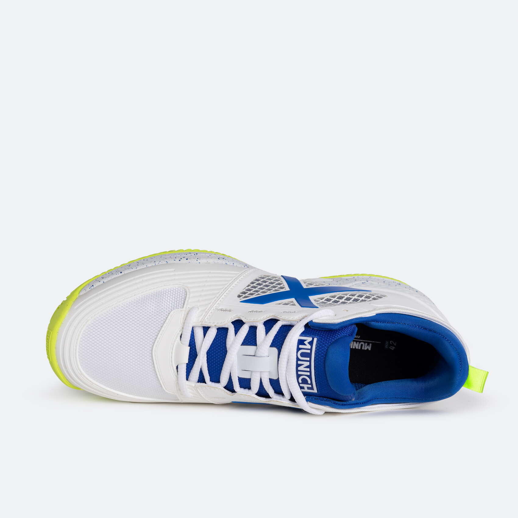 Calçado Padel homem Munich Atomik 24. Branco/azul. 3/5