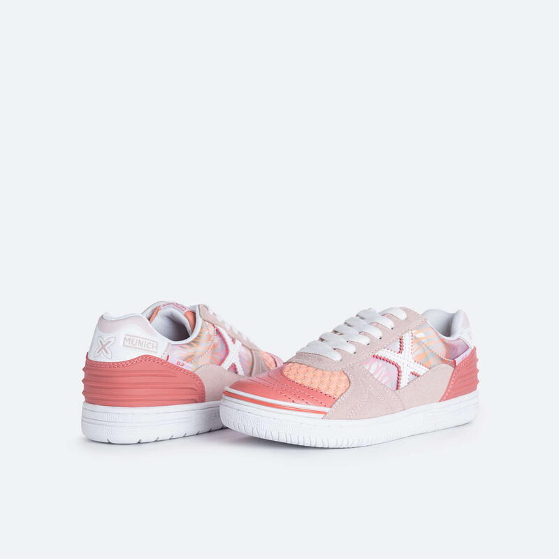 MUNICH G3 PATCH KID sapatos casuais para rapaz/rapariga rosa