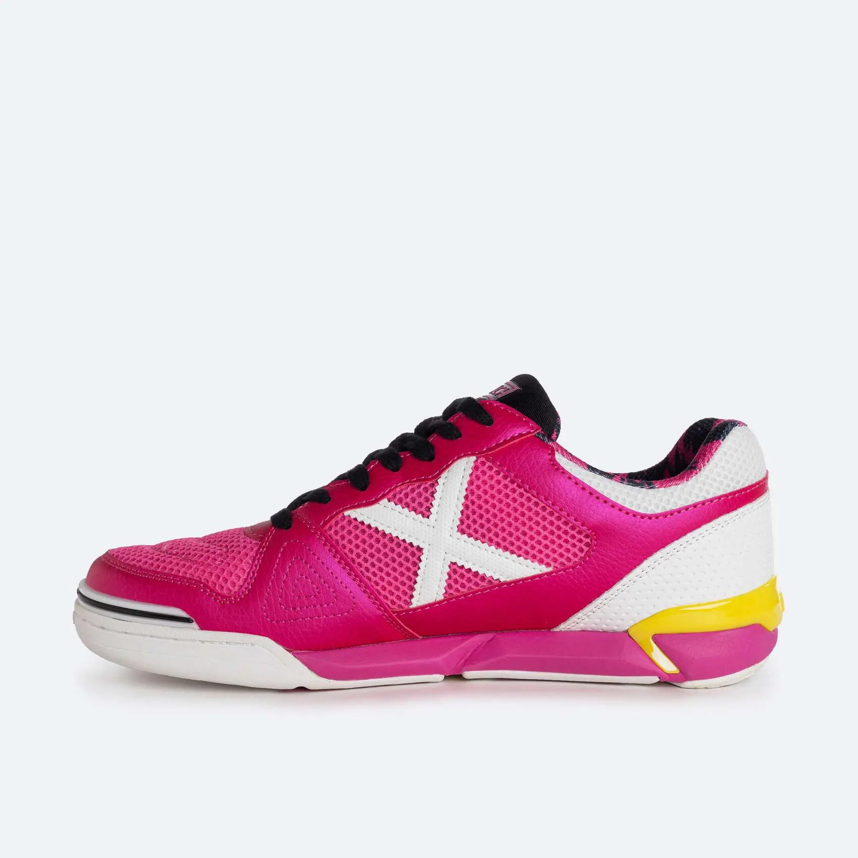 Sapatilha de futsal MUNICH ONE KID para menino/menina fúcsia 2/5