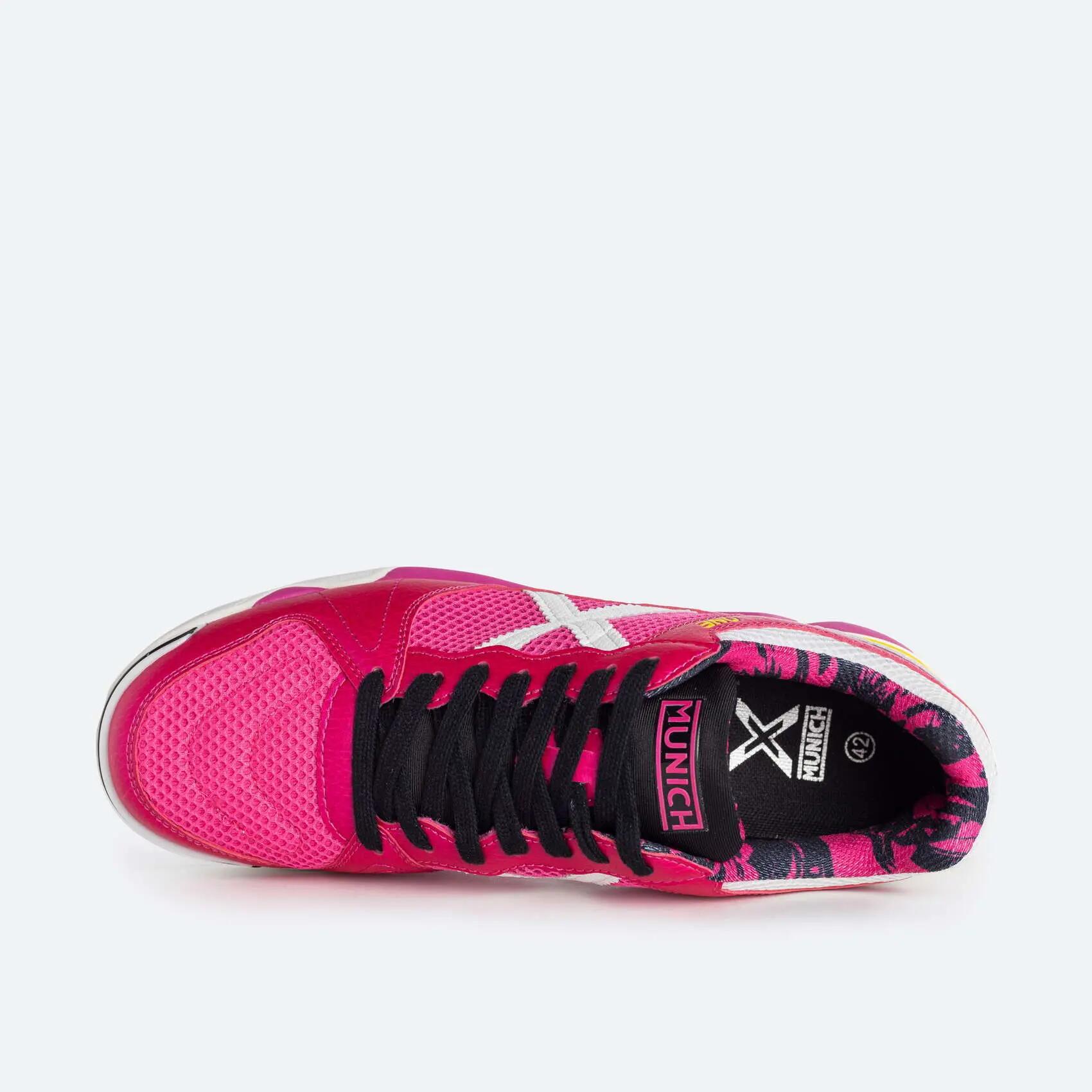 Sapatilha de futsal MUNICH ONE KID para menino/menina fúcsia 3/5