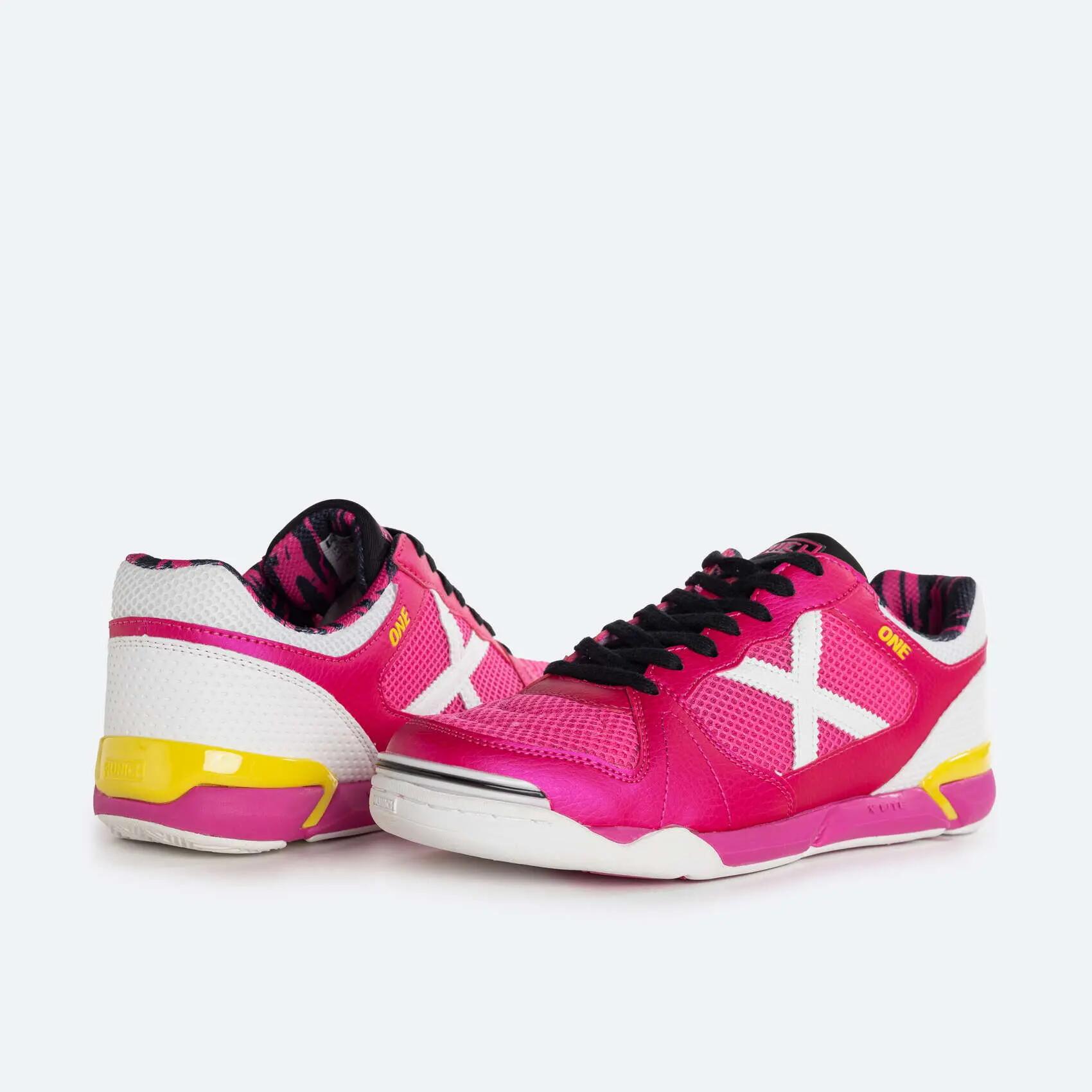 Sapatilha de futsal MUNICH ONE KID para menino/menina fúcsia 5/5