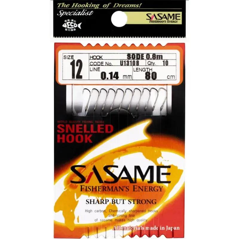 Carlige legate Sasame Sode U13108 Nickel, 10 buc, linie 80 cm, 8 1/2