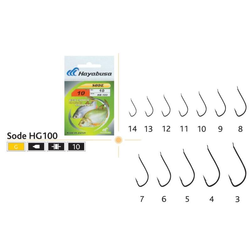 Set carlige pescuit Hayabusa Sode HG-100, 10 buc, 8