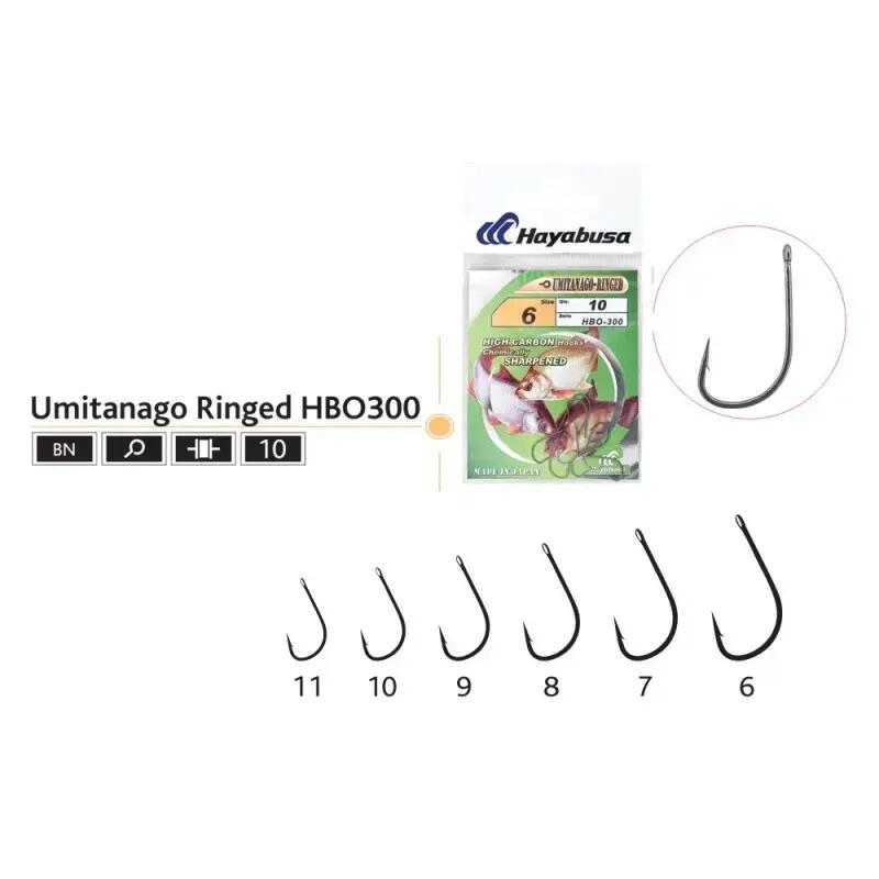 Set carlige pescuit Hayabusa Umitanago Ringed HBO300, 10 buc, 6 4/6