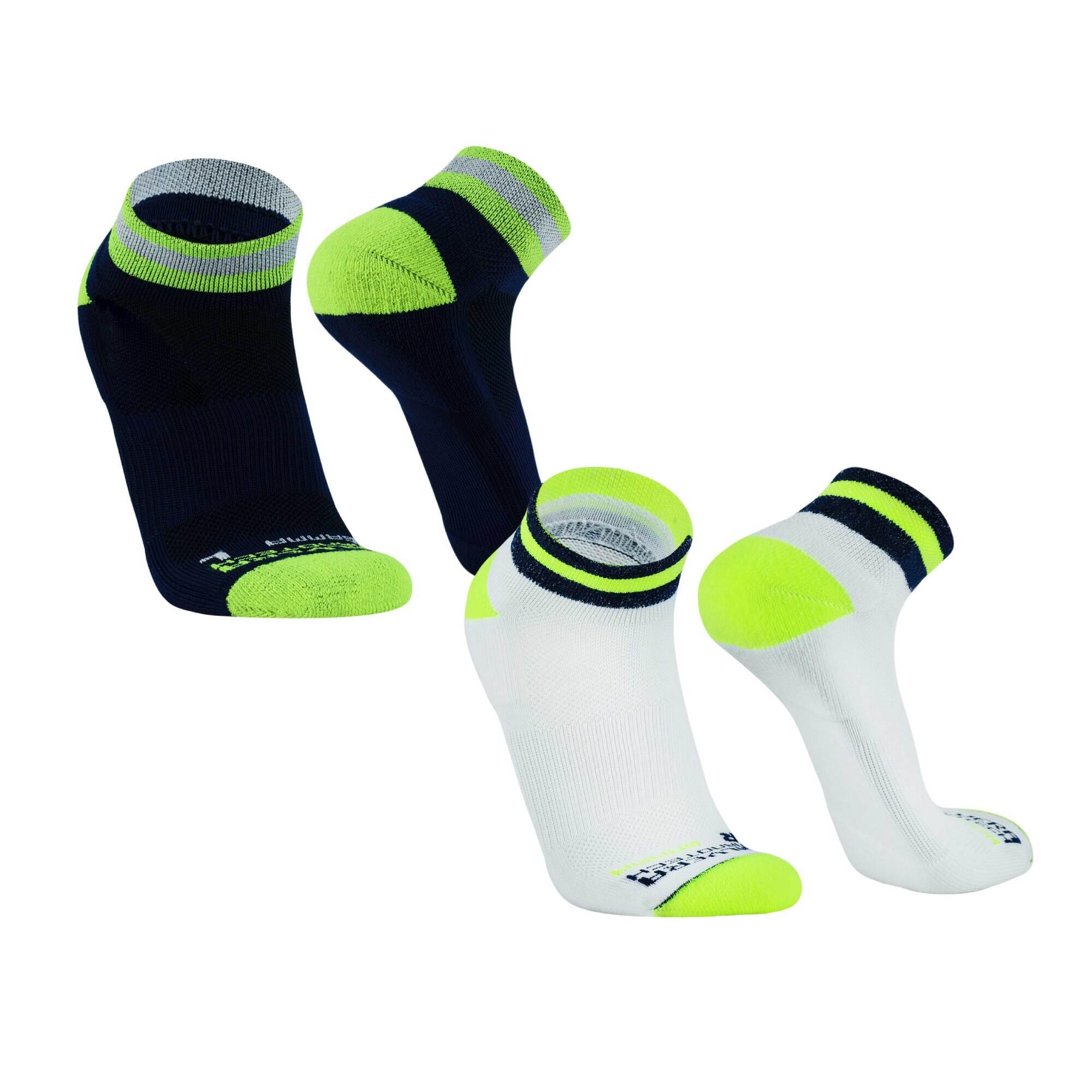 Silvera Nanotech - Chaussettes Courtes Homme Femme Sport Running Yoga Pilates Padel Tennis Course - Chaussettes - Blanc|jaune|vert - 44 L - Decathlon