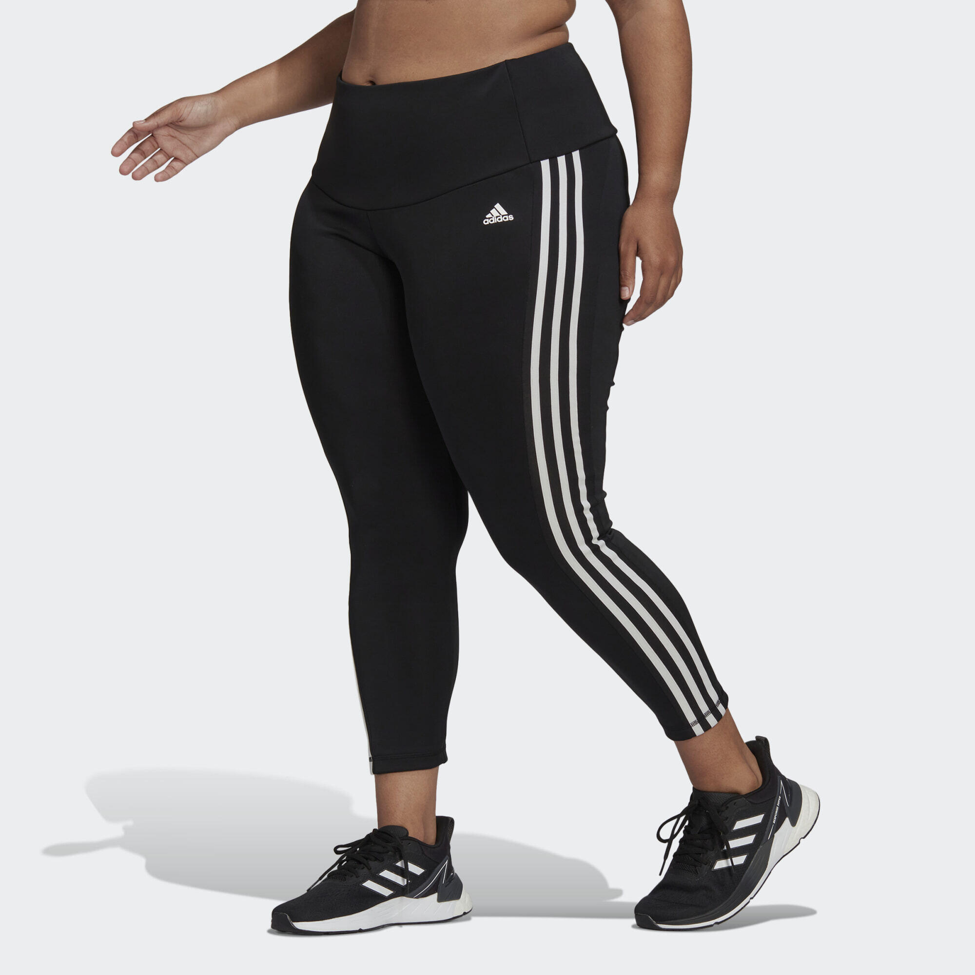 Designed to Move High-Rise 3-Stripes 7/8 Sport Leggings (Plus Size) 1/5