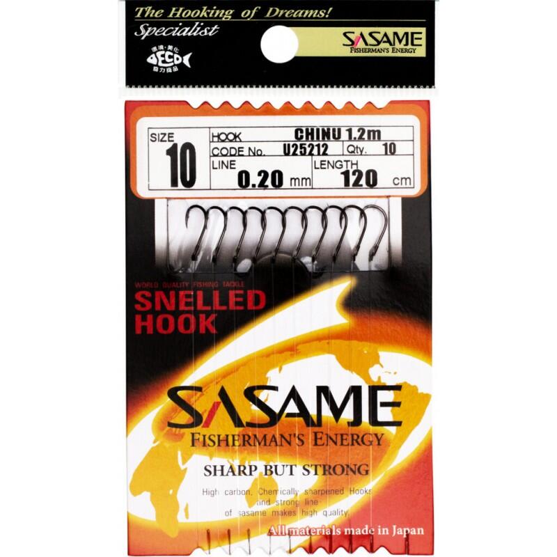 Carlige legate Sasame Chinu U25212, nylon alb 120 cm, 10 buc/plic, 4