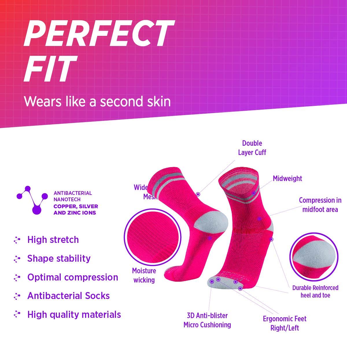 Chaussettes compression running vélo route sport tennis padel yoga homme femme 2/6