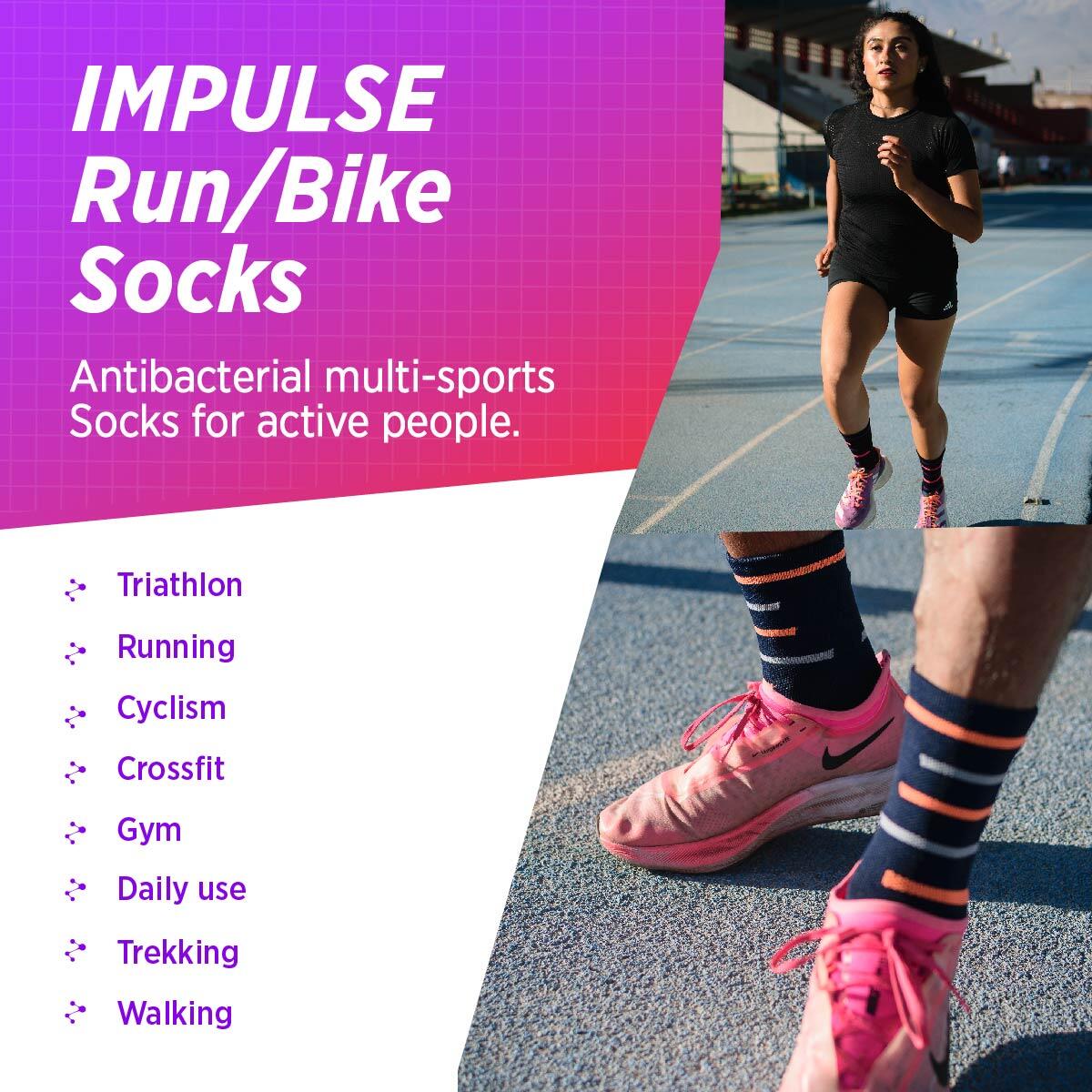 Chaussettes compression running vélo route sport tennis padel yoga homme femme 5/6