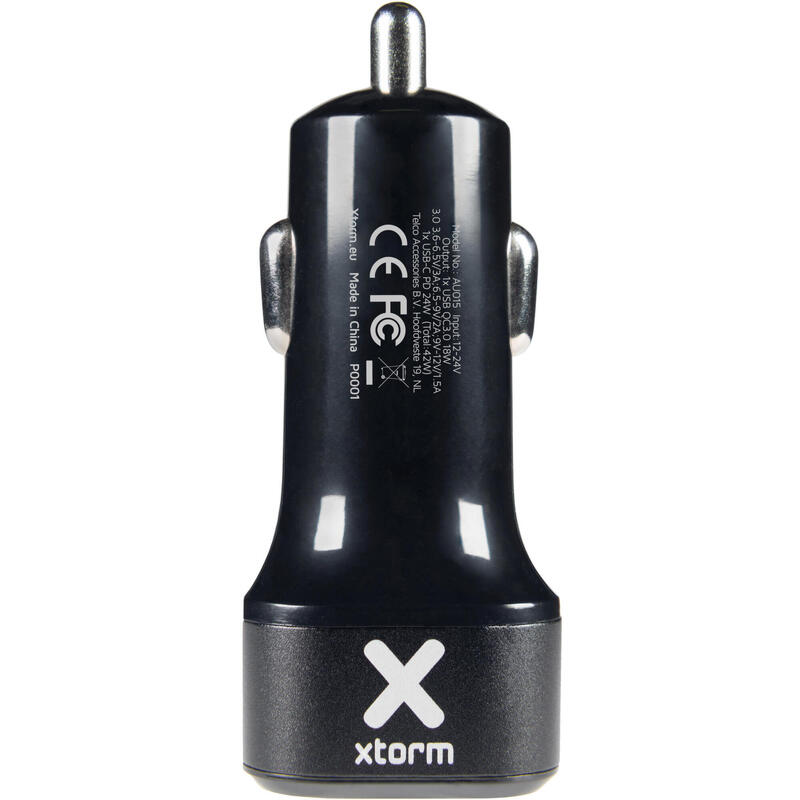 Xtorm Pro Chargeur de voiture, chargeur rapide 48W, port USB-C et USB
