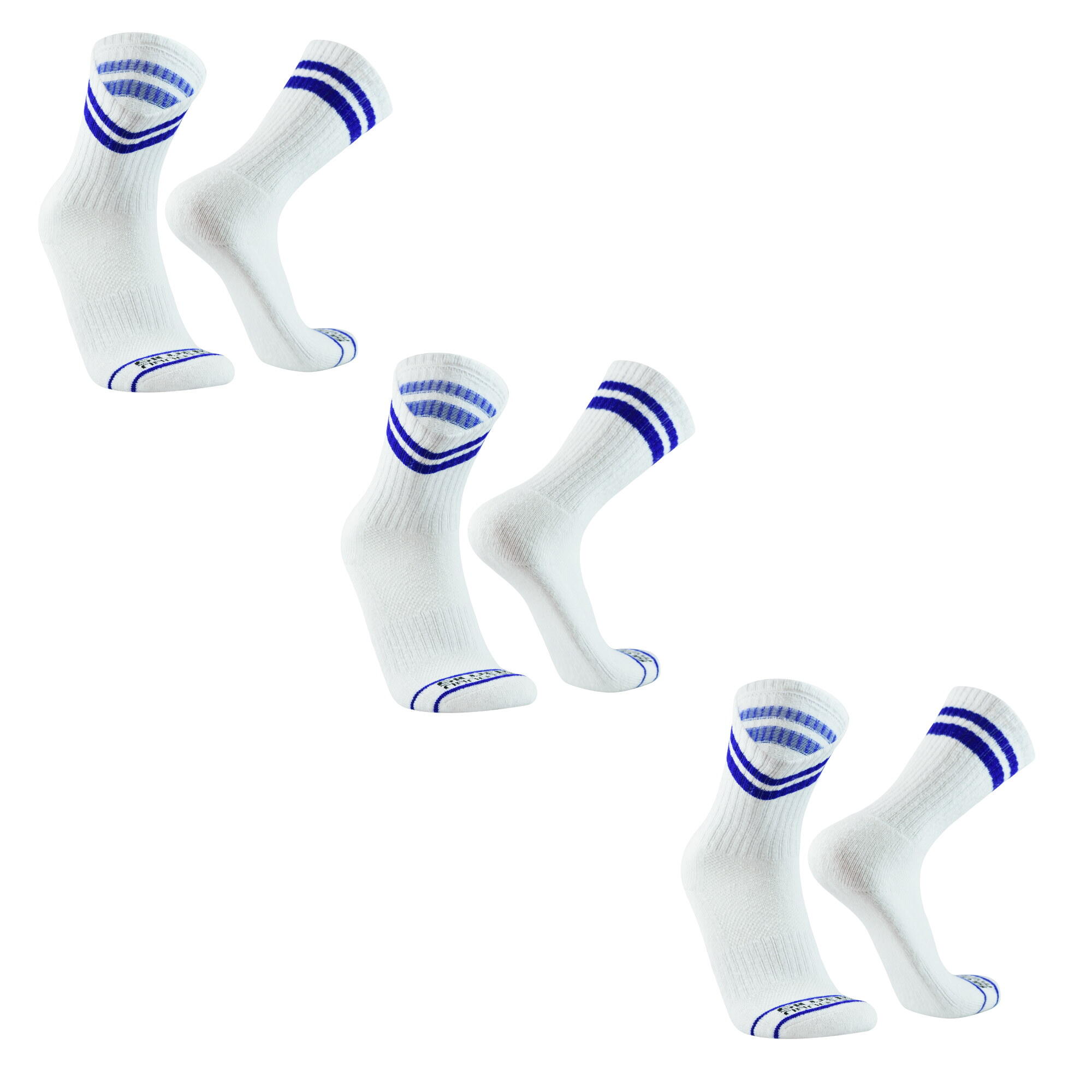 Silvera Nanotech - Chaussettes De Sport En Coton Homme Femme Tennis Yoga Pilates Running Padel Gym - Chaussettes - Blanc|bleu - 44 L - Decathlon