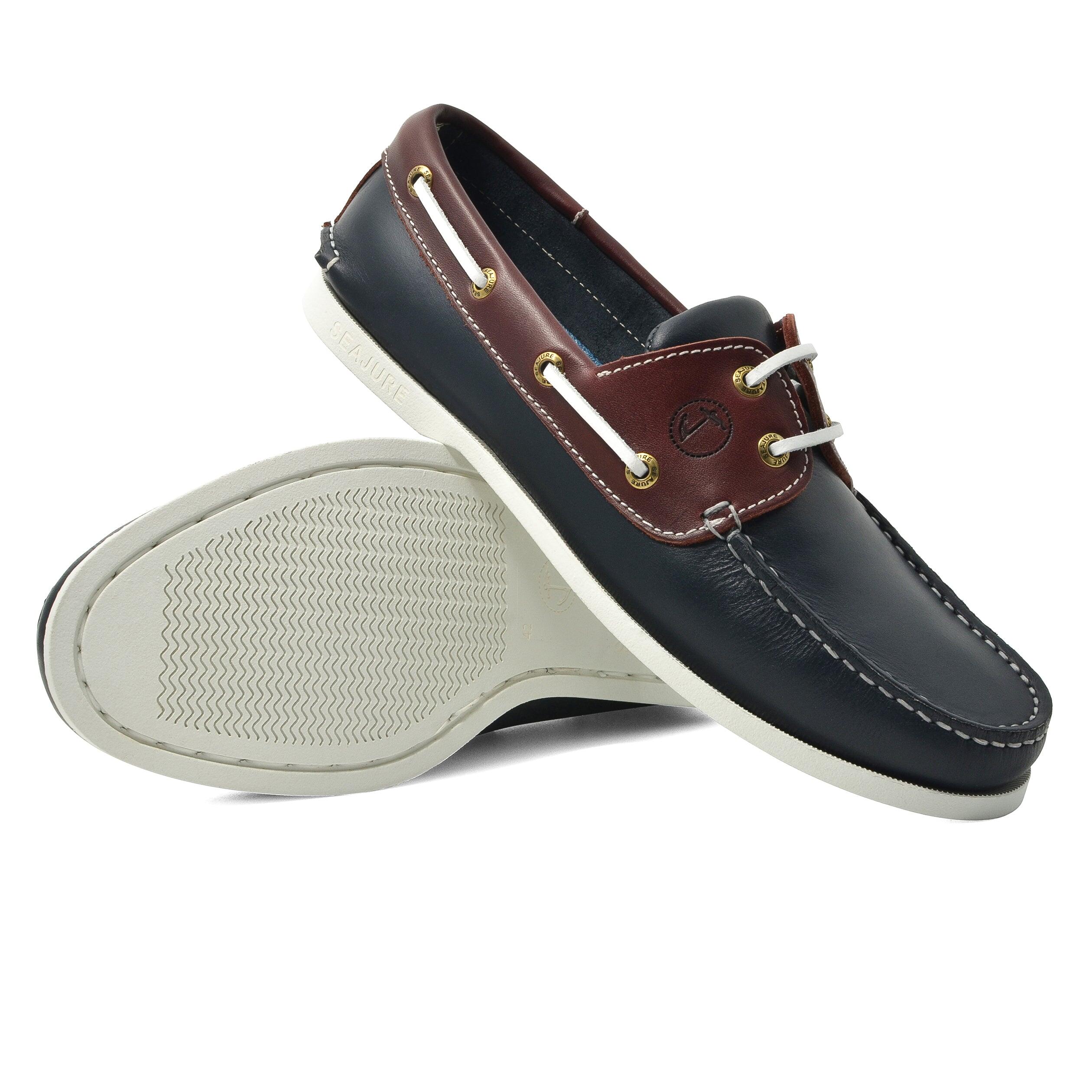 Chaussures Bateau Paramali Homme Bleu Marin et Bordeaux Cuir