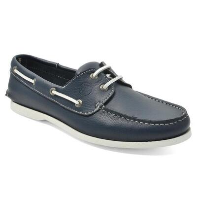 Bootschoenen laurito heren marineblauw leer