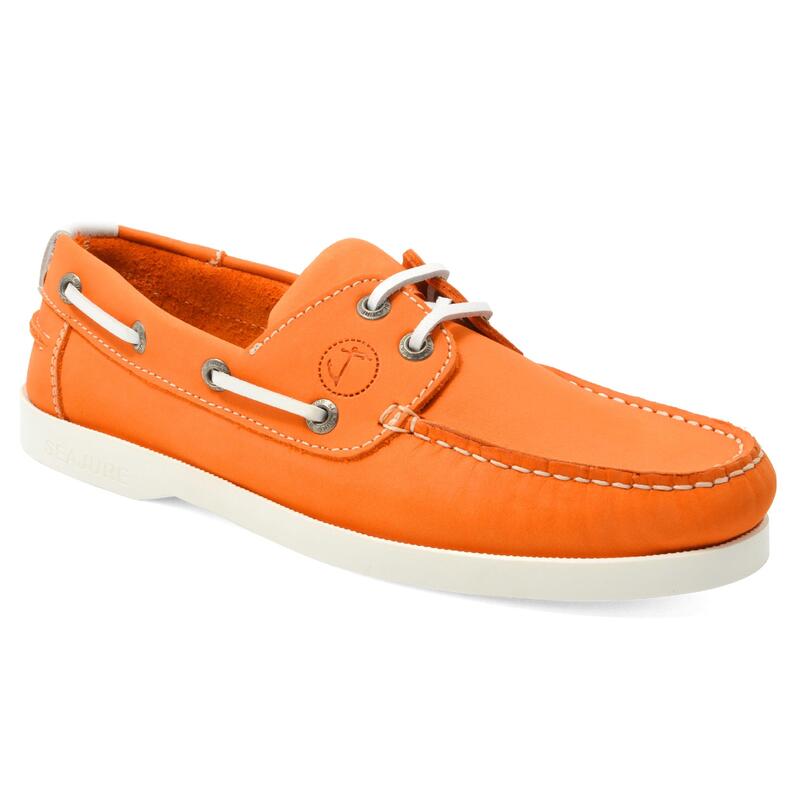 Zapatos Náuticos Seajure Vadu Mujer Naranja Cuero Nubuck