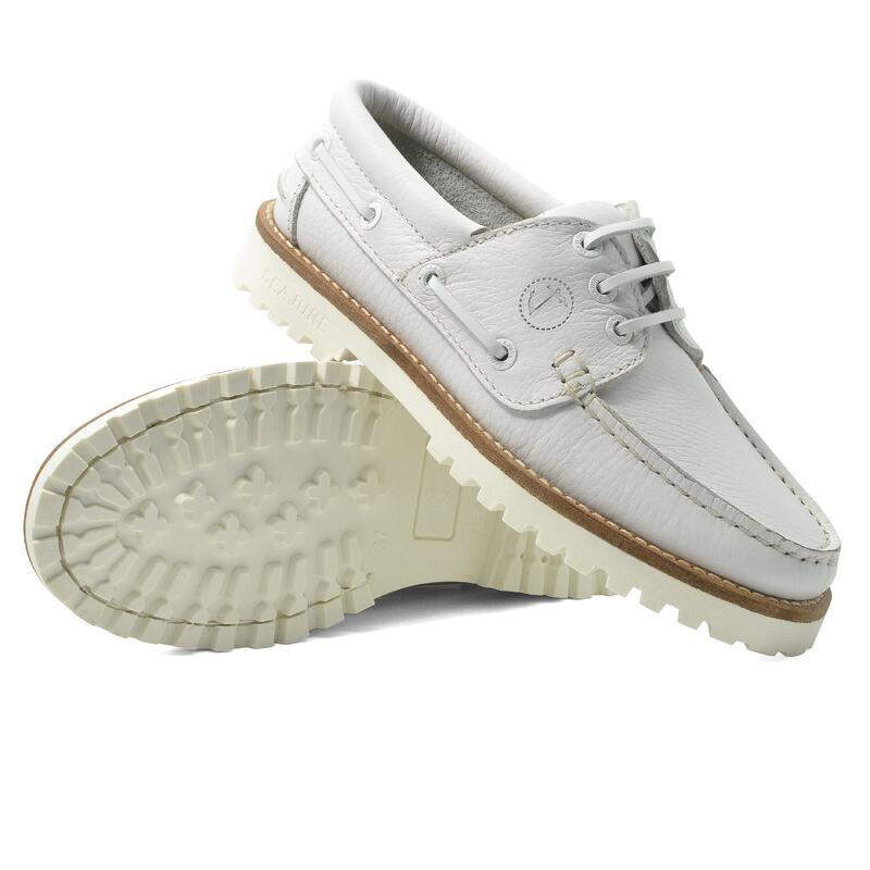 Chaussures Bateau Whiteheaven Femme Blanc Cuir