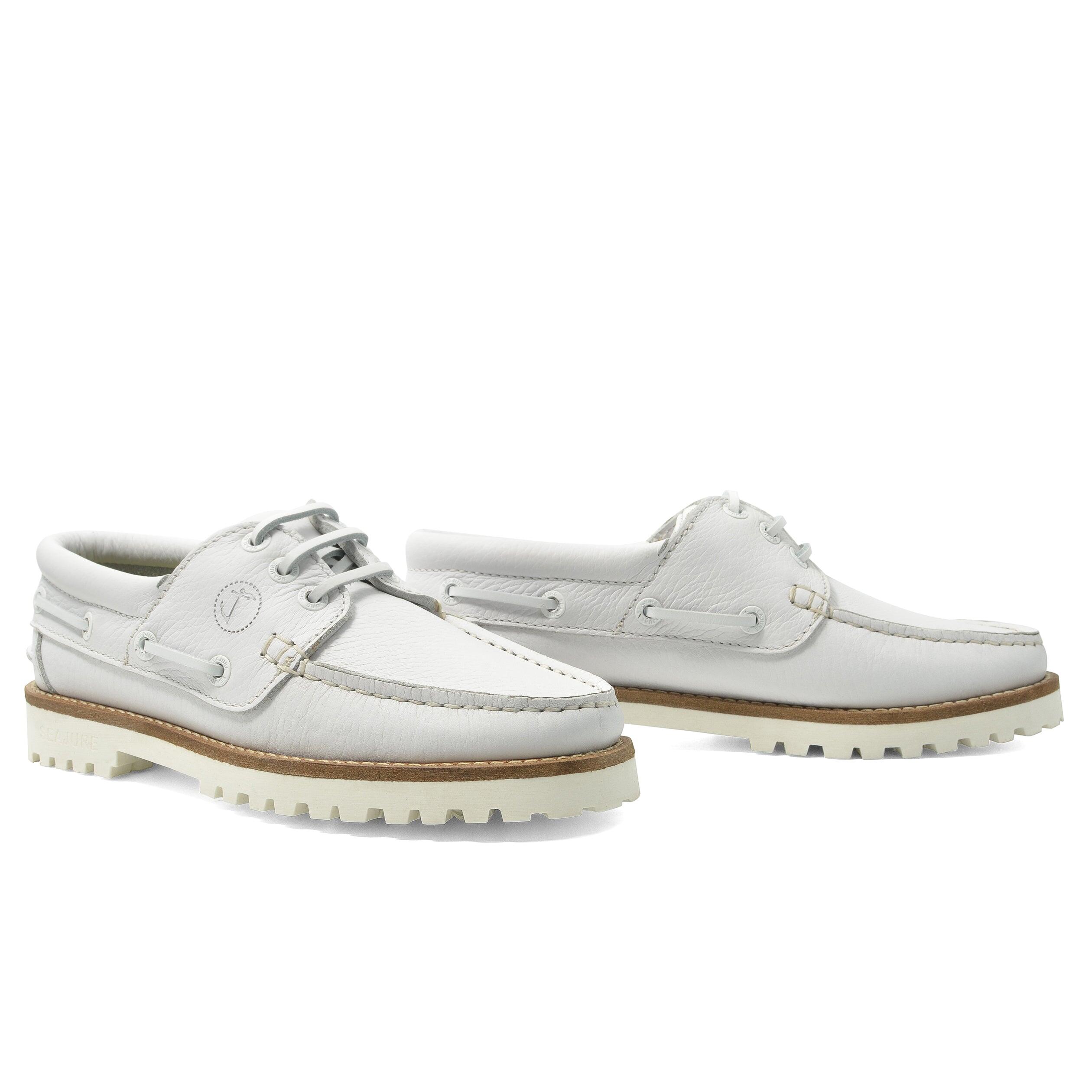 Zapatos Náuticos Seajure Whiteheaven Mujer Blanco Cuero 3/5