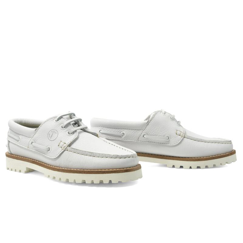 Chaussures Bateau Whiteheaven Femme Blanc Cuir