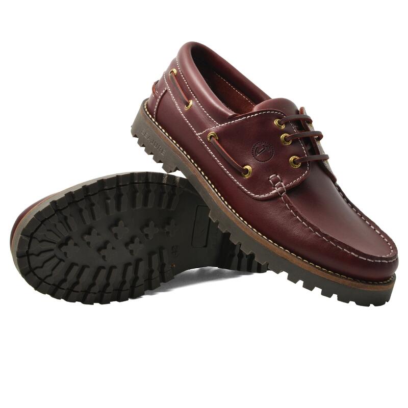 Chaussures Bateau Oran Homme Bordeaux Cuir