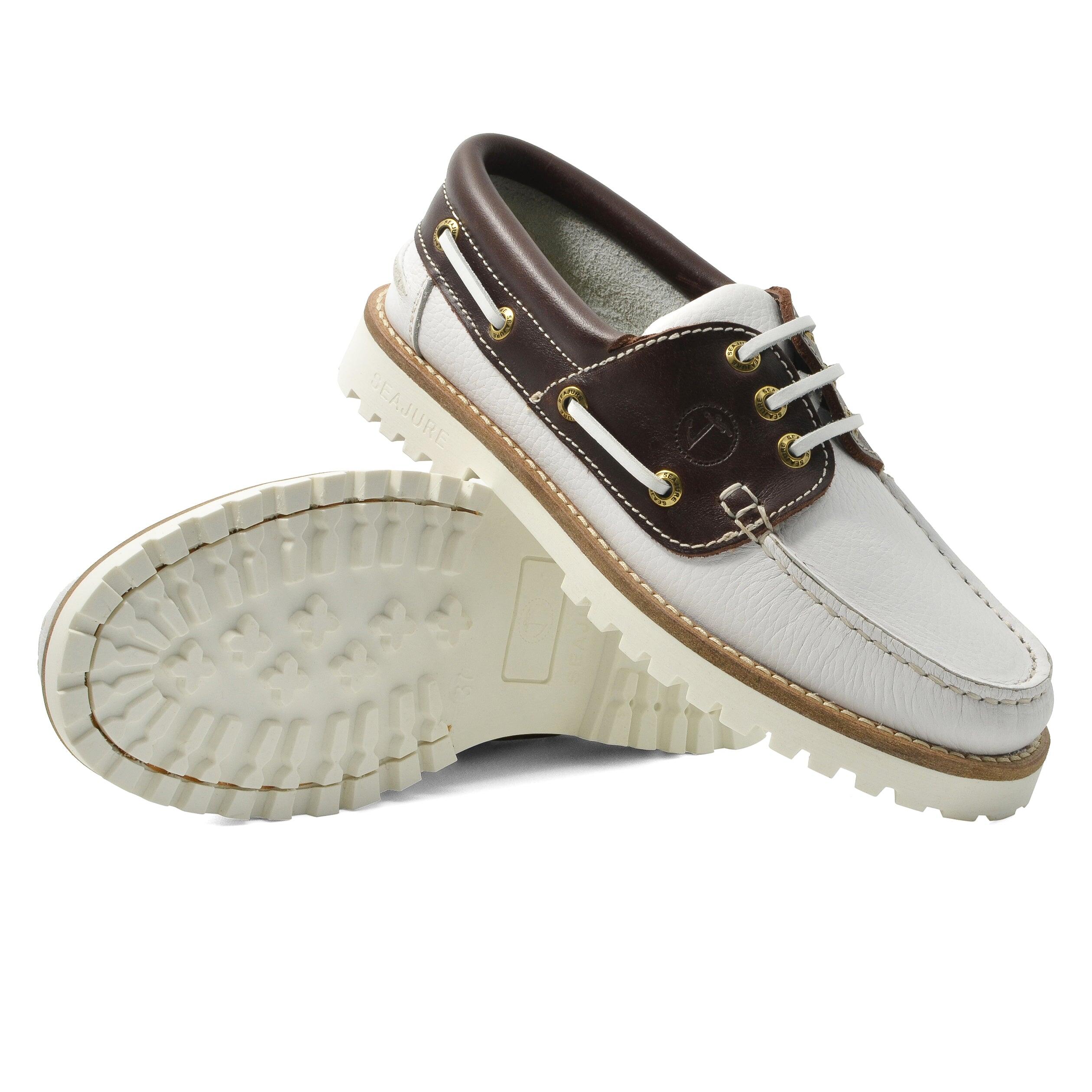 Scarpe da Barca Izola Donna Bianco e marrone Pelle 2/5