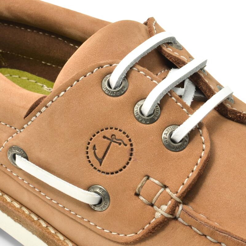 Sapatos de Vela Bisnap Mulher Castanho Claro Pele Nubuck