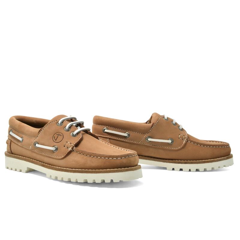 Sapatos de Vela Bisnap Mulher Castanho Claro Pele Nubuck