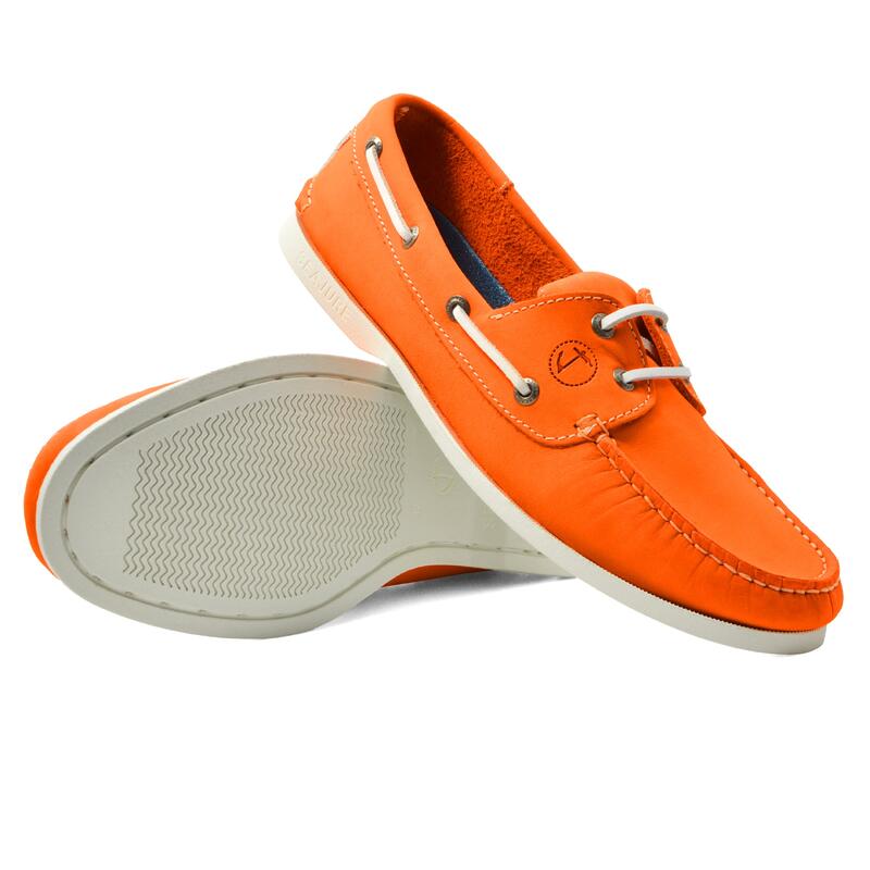 Zapatos Náuticos Seajure Celestún Hombre Naranja Nobuck