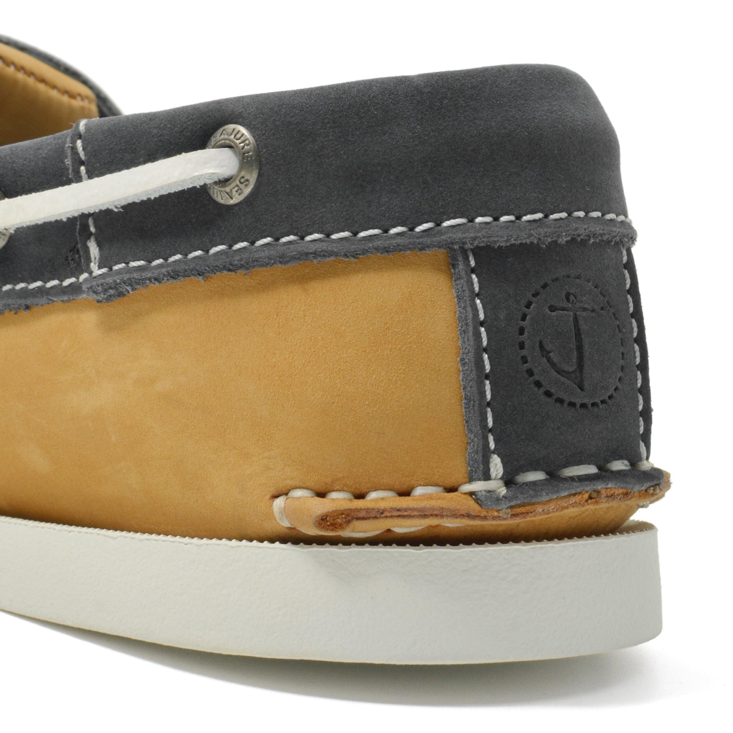 Zapatos Náuticos Seajure Elafonissi Hombre Camel y Azul Cuero Nobuck 4/5