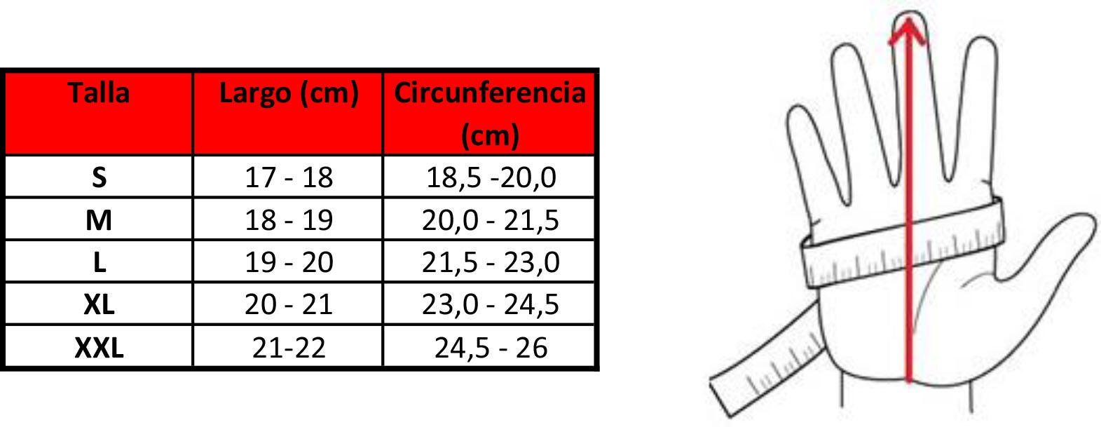 GUANTES ROJO LARGO MTB Adulto 4CIC 3/3
