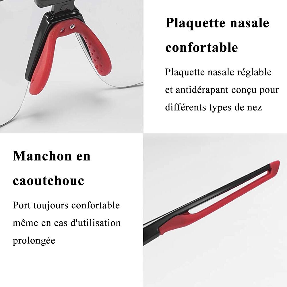 Lunettes photochromiques de vélo 10125 anti-uv400 - noir et rouge 4/7