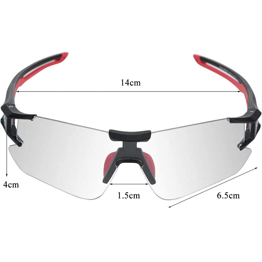 Lunettes photochromiques de vélo 10125 anti-uv400 - noir et rouge 5/7