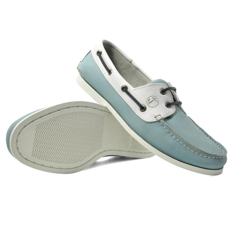 Chaussures Bateau Siquijor Homme Bleu Clair et Blanc Nubuck