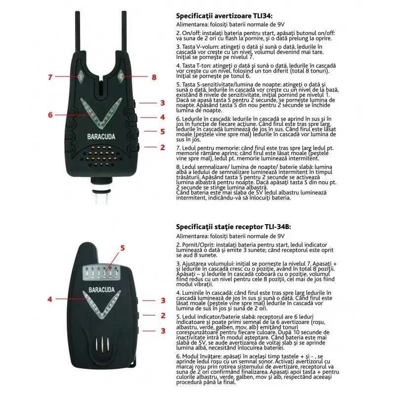 Set 4 avertizoare wireless Baracuda TLI34 + receptor TLI34B 4/6