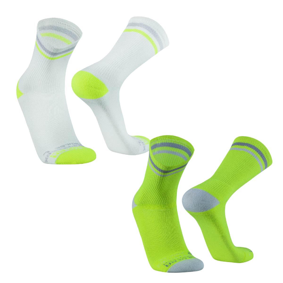 Silvera Nanotech - Chaussettes Compression Running Vélo Route Sport Tennis Padel Yoga Homme Femme - Chaussettes - Blanc|jaune|vert - Sm - Decathlon