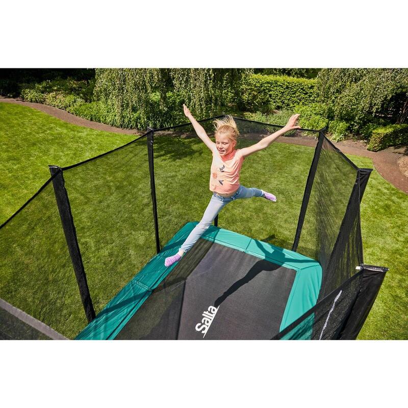 Trampoline - Combo - 305 x 214cm - Rechthoekig Groen