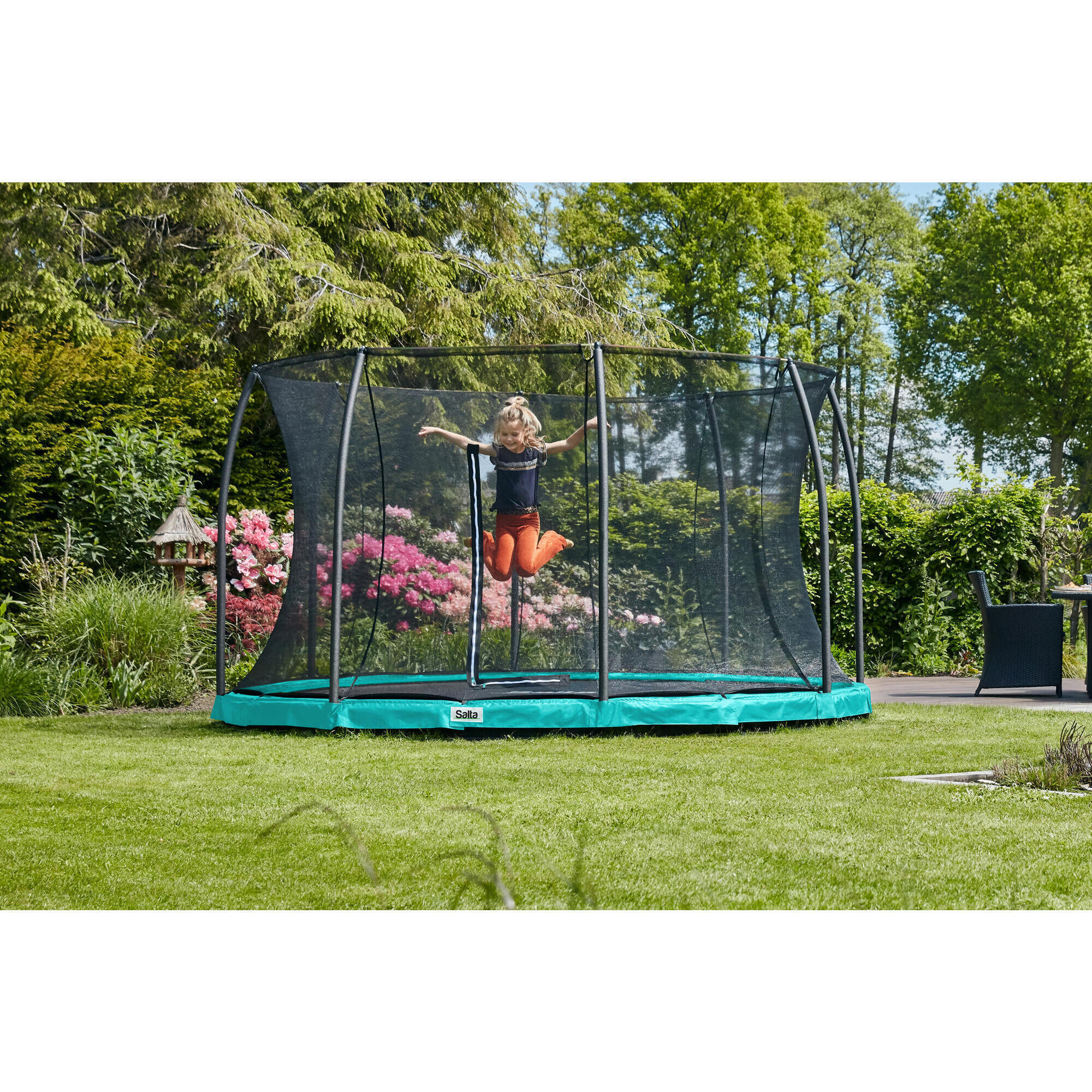 10ft Salta Green Comfort Edition InGround Round Trampoline with Enclosure 7/7