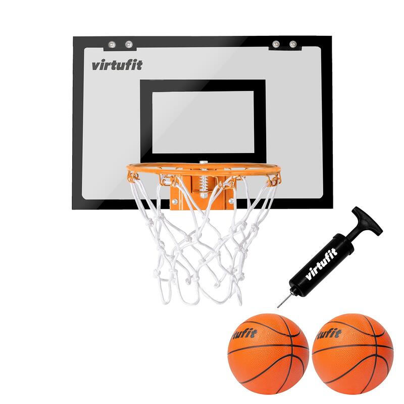 Mini Tablero De Baloncesto - Pro - Con 2 Pelotas Y Bomba - Negro