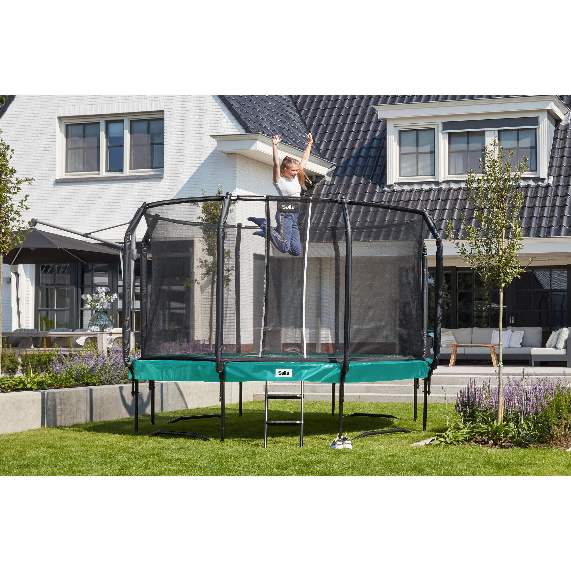 10ft Salta Green Round First Class Edition Trampoline with Enclosure 7/7